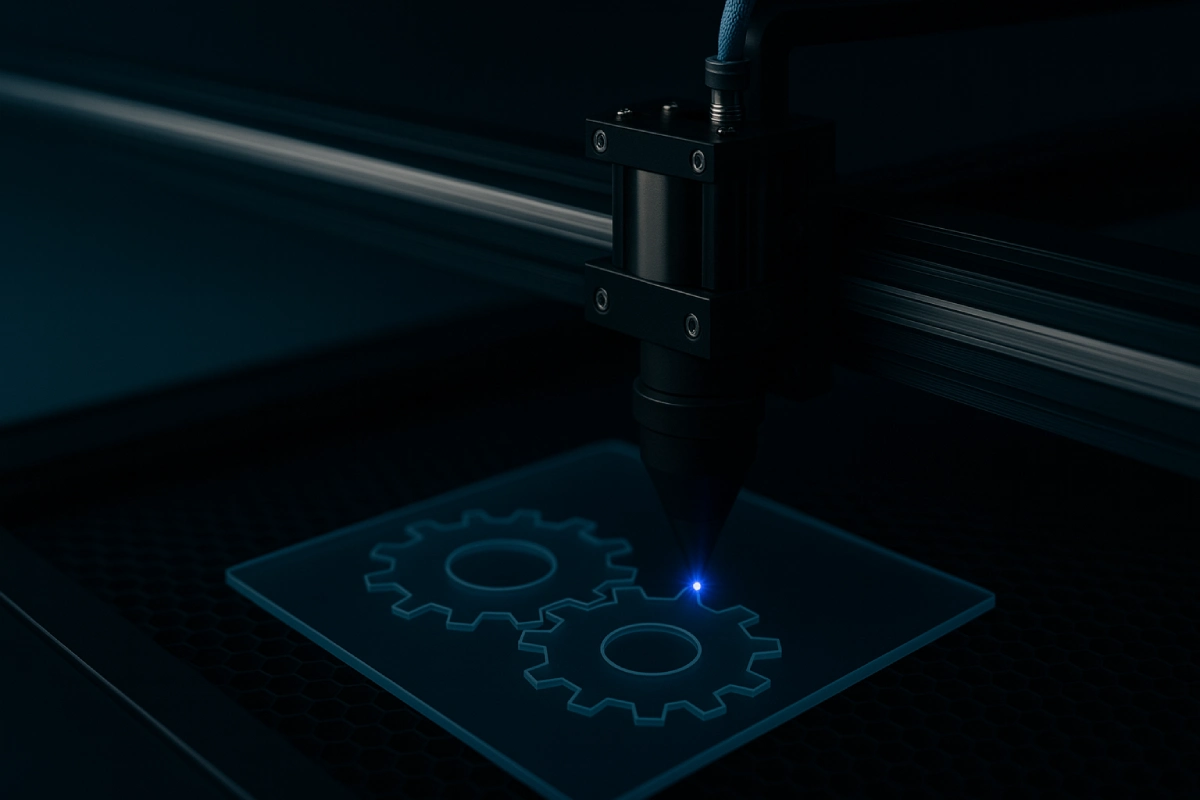 Lazerinis pjovimas – profesionalios paslaugos Vilniuje Lazerinio pjovimo procesas – tiksli gamyba iš akrilo ir faneros